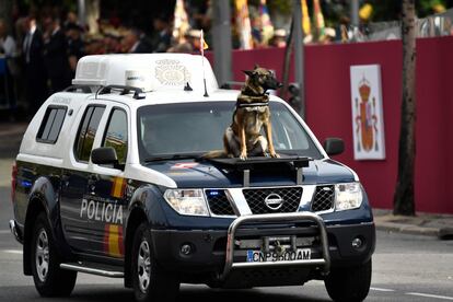 Un perro de la Policía, en el desfile.