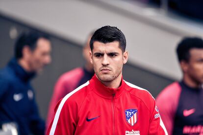 Álvaro Morata, en un partido de fútbol en Madrid el 7 de marzo.