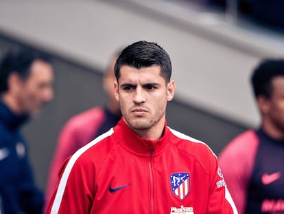 Álvaro Morata, en un partido de fútbol en Madrid el 7 de marzo.