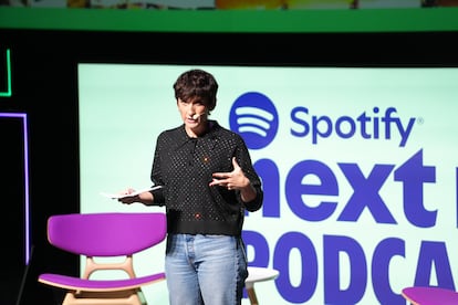 María Jesús Espinosa de los Monteros, directora general de Prisa Audio, durante su intervención en Next in Podcast