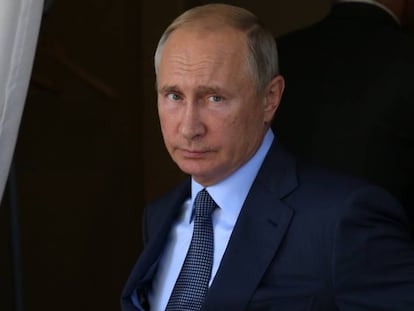 Vladimir Putin nesta quarta-feira em sua residência de Sochi.