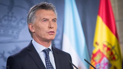 Argentina's President Mauricio Macri in Madrid on Thursday.