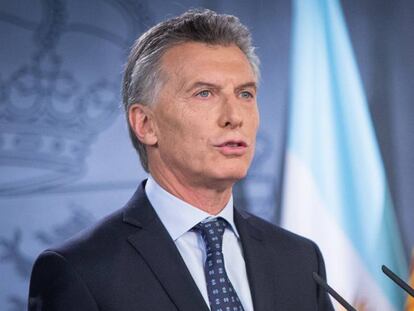 Argentina's President Mauricio Macri in Madrid on Thursday.