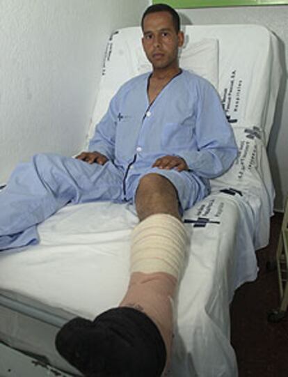 Abdesadek Ben Sfia, uno de los marroquíes heridos.