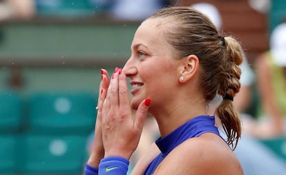 Kvitova celebra su victoria contra Boserup en Par&iacute;s.