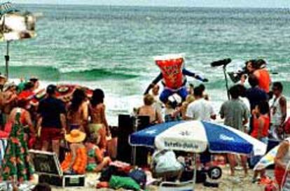 Rodaje del anuncio de la ONCE en la playa de Levante de Benidorm.