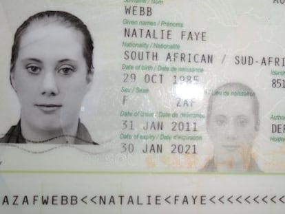 Una imagen del falso pasaporte surafricano de Samantha Lewthwaite.