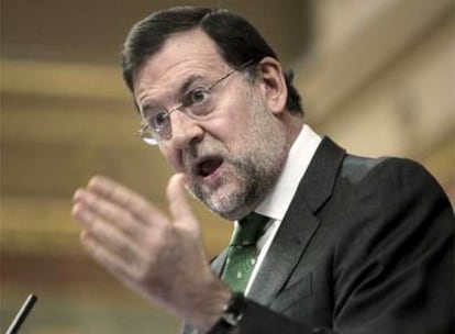 Rajoy, durante su intervención en el Congreso