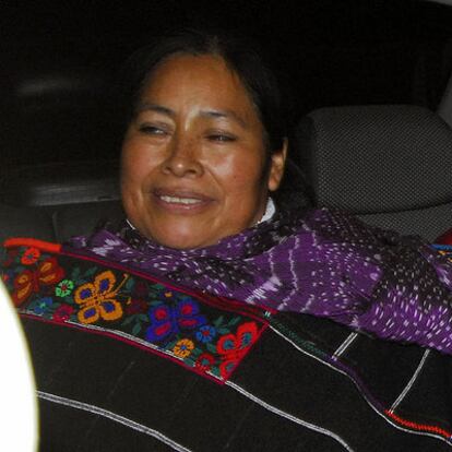 La indígena Jacinta Francisco Marcial, tras ser liberada hoy en Queretaro (México)