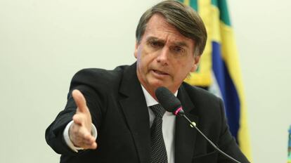 Jair Bolsonaro em sess&atilde;o do Conselho de &Eacute;tica que rejeitou processo contra ele por elogiar o coronel que foi chefe do DOI-CODI, Carlos Ustra
 