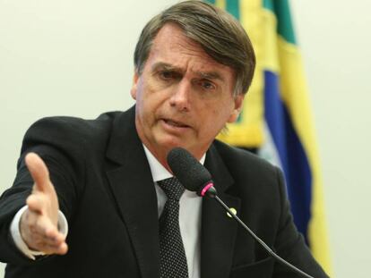 Jair Bolsonaro em sess&atilde;o do Conselho de &Eacute;tica que rejeitou processo contra ele por elogiar o coronel que foi chefe do DOI-CODI, Carlos Ustra
 