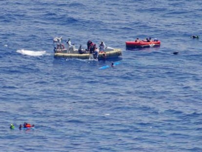 Rescate de inmmigrantes en aguas libias el pasado miércoles.