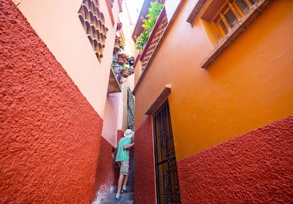 El Callejón del Beso, en el centro histórico de Guanajuato.