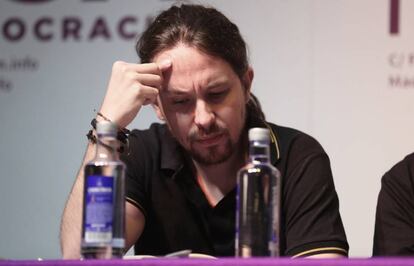 Pablo Iglesias, el pasado 5 de octubre, en la presentación del libro "Horizontes neoliberales en la subjetividad".