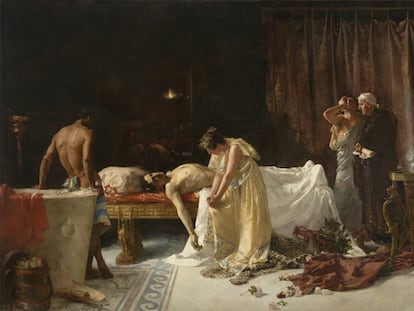 'La muerte de Lucano', de José Garnelo, tras su restauración en el Museo del Prado.