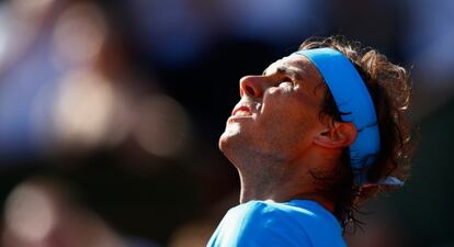 Nadal, durante el partido contra Djokovic.