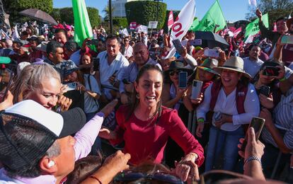 Claudia Sheinbaum en León, este martes.