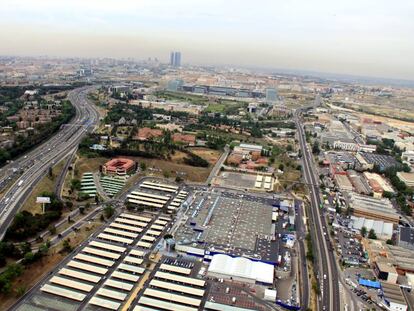 Vista aérea del polígono industrial de Alcobendas.