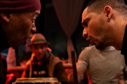 Singers Roger and Tito, during a performance at Mi Salsa Kitchen.