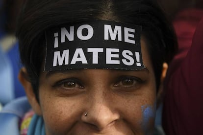 ¡No me mates!, una de las consignas de los que se oponen a la ley del aborto legal y seguro en Argentina.