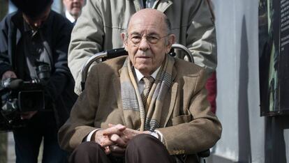 Felix Millet en una pausa del juicio del 'caso Palau' en la Audiencia de Barcelona en 2014.