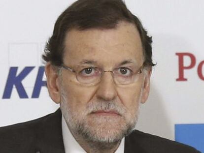 El presidente del Gobierno, Mariano Rajoy, durante su participaci&oacute;n en un desayuno informativo que ha tenido lugar hoy.