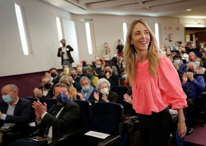 La exportavoz del Grupo Popular en el Congreso, Cayetana Álvarez de Toledo, a su llegada el 14 de febrero a la presentación su libro "Políticamente indeseable" en Pamplona.
