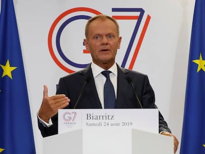 Donald Tusk, hoy en Biarritz.