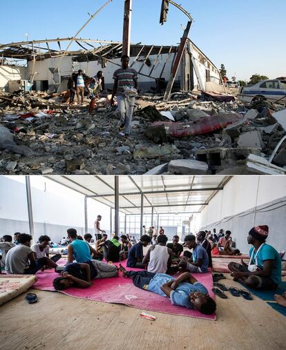 En el centro de Tayura, que se emplaza dentro de un campamento militar, se encontraban presos 620 migrantes. En el hangar alcanzado por los proyectiles de la aviación dormía un centenar de ellos. La mayoría de los detenidos ingresaron en el centro de Tayura tras haber sido apresados en pleno mar, cuando intentaban alcanzar las costas europeas. En Libia está contemplado como un acto delictivo la entrada o salida irregular del territorio.