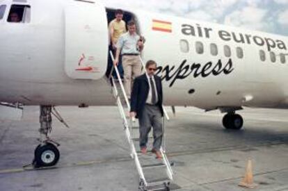 La llegada al aeropuerto de Barajas de un vuelo procedente de Badajoz .EFE/Archivo