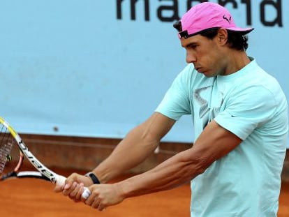 Nadal s'entrena a la Caja Mágica aquest diumenge.