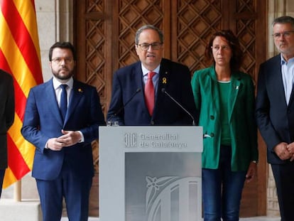 El presidente de la Generalitat, Quim Torra, en el Palau de la Generalitat, el pasado 19 de octubre.