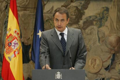 Zapatero, en un momento de la declaración.