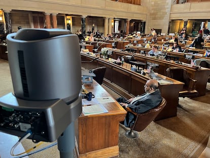 State lawmakers say their emails and phone contacts this session revealed a growing number of people who watched the Nebraska Legislature's debates this year either on public television or on their computers, phones and tablets. Some even streamed the debate in their cars. (AP Photo/Margery Beck)
