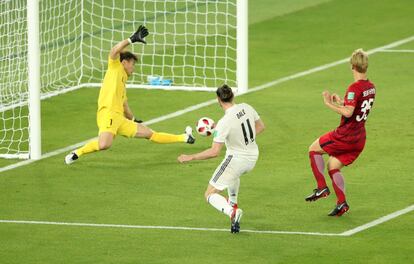 Gareth Bale marca el primer gol del Real Madrid.