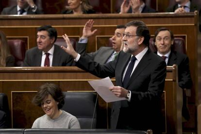 Mariano Rajoy en una sesión de control al Gobierno en el Congreso.