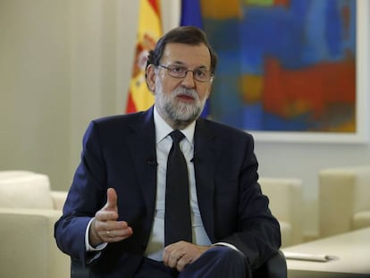 El jefe del Ejecutivo, Mariano Rajoy en una entrevista con la Agencia Efe. 