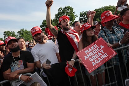 Simpatizantes de Donald Trump durante un mitin en el Bronx, Nueva York, en mayo de 2024.