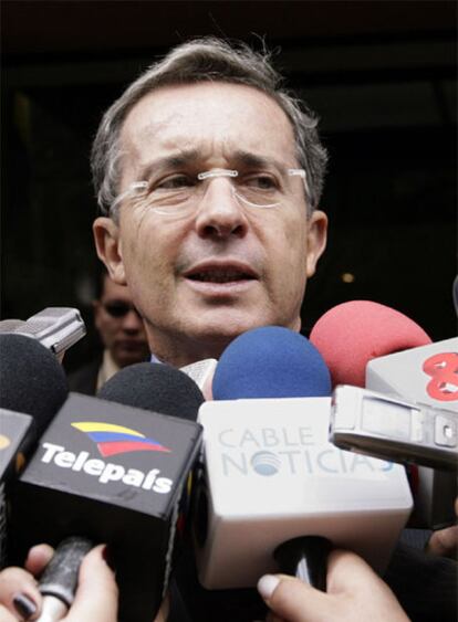 Álvaro Uribe, en un momento de su comparecencia