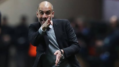 Guardiola, no jogo entre City e Monaco.