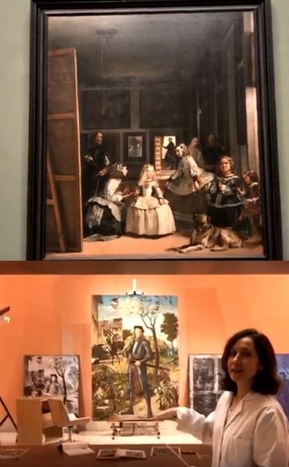 Susana Pérez, restauradora del Museo Thyssen, durante el directo de Instagram del Prado.