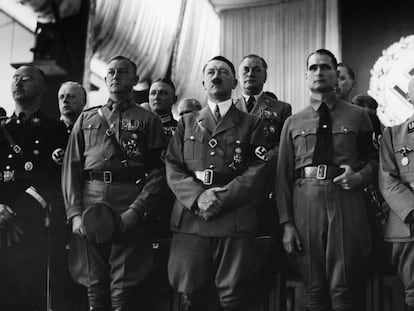 Hitler in 1937 with senior Nazi leaders.