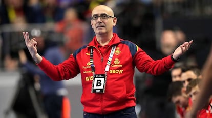 El seleccionador Jordi Ribera, en el Francia-España.