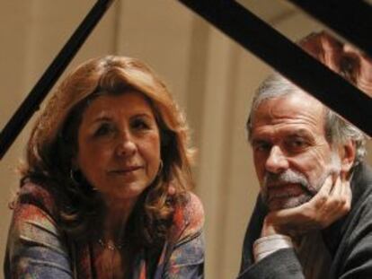 Los pianistas Josep Colom y Carmen Deleito. 