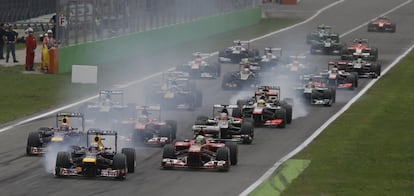 Imagen de la salida del Gran Premio de Italia.