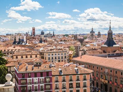 Panorámica de los edificios y azoteas del centro de Madrid.