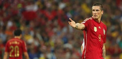 Fernando Torres, durante el partido contra Chile.