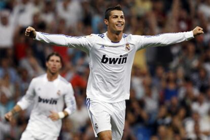 Cristiano Ronaldo celebra su tanto ante el Espanyol.