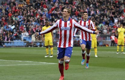 Fernando Torres celebra su gol al Getafe