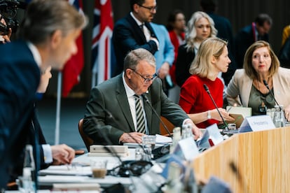 El ministro de Exteriores danés, Lars Lokke Rasmussen, y la jefa de la diplomacia europea, Kaja Kallas, durante la reunión informal en Copenhague en agosto.